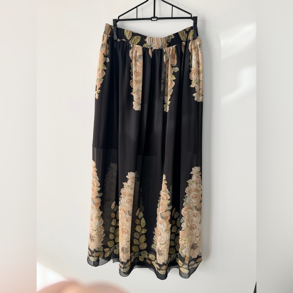 Blugirl Sheer Floral Maxi Skirt | Flowing Designer Skirt | Size D34 (US 4) - Picture 3 of 17